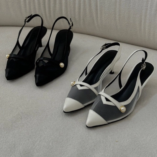 Solane - Meggan Mesh Mules | Heels Pesta | Heels Wanita | Kitten Heels | Sepatu Hak Tertutup