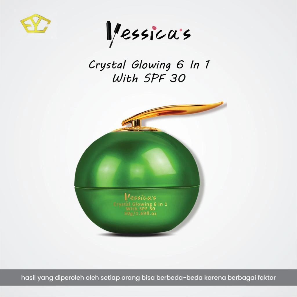 FYC - Yessica's 6IN1 Crystal Glowing Cream With SPF 30 - Collagen, Ceramide, Aloe Extract, Sodium DNA, Niacinamide - Anti Aging - Shooting - Whitening Spot - 50g