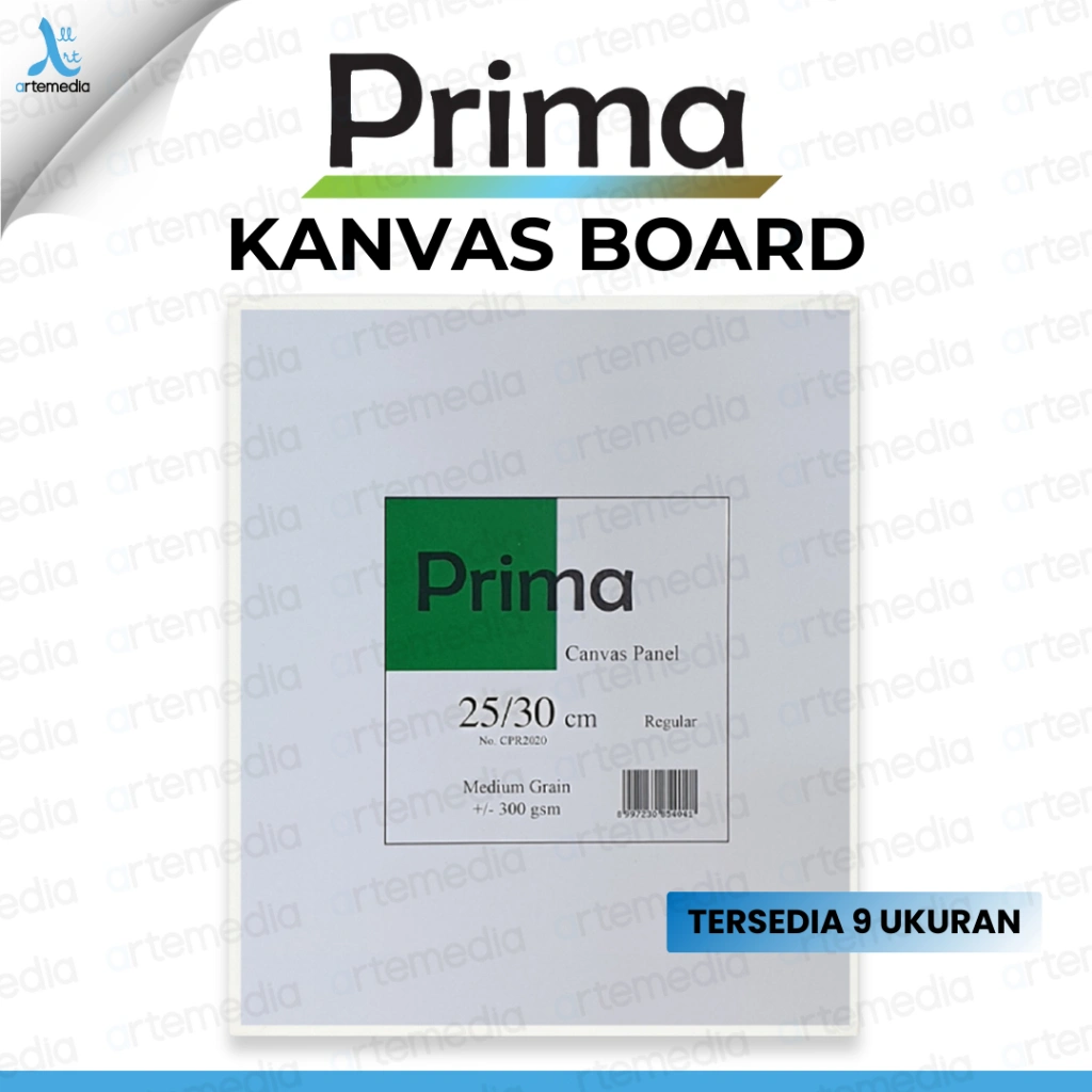 Prima Canvas Board Kanvas Lukis Siap Pakai | Canvas Panel 100% Cotton | Medium Grain