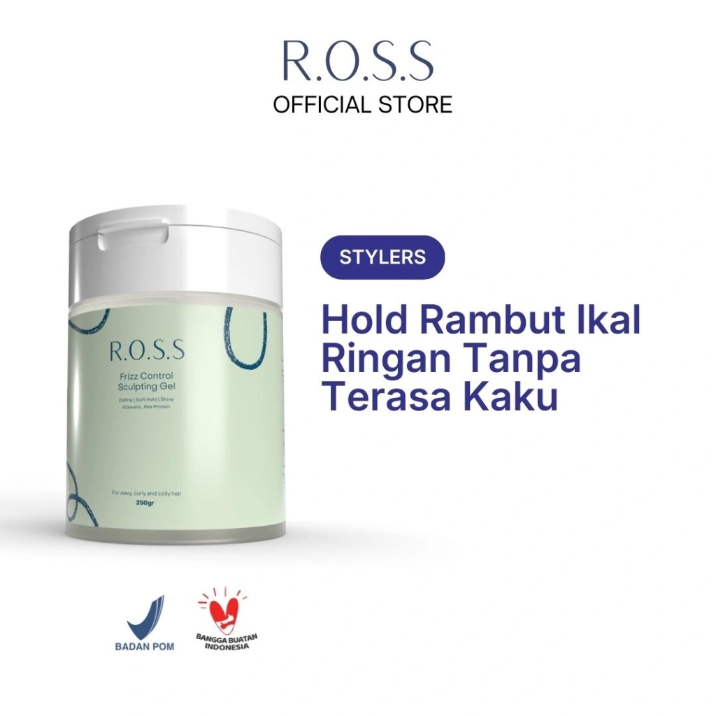 R.O.S.S Frizz Control Sculpting Gel 250gr - Styling Rambut Keriting Tahan Lama