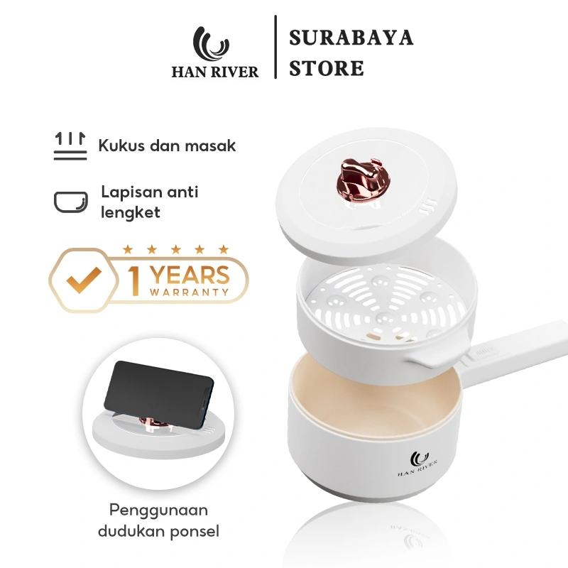 HAN RIVER Panci Listrik Serbaguna 2L / Panci Listrik Multifungsi / Panci Elektrik Penggorengan