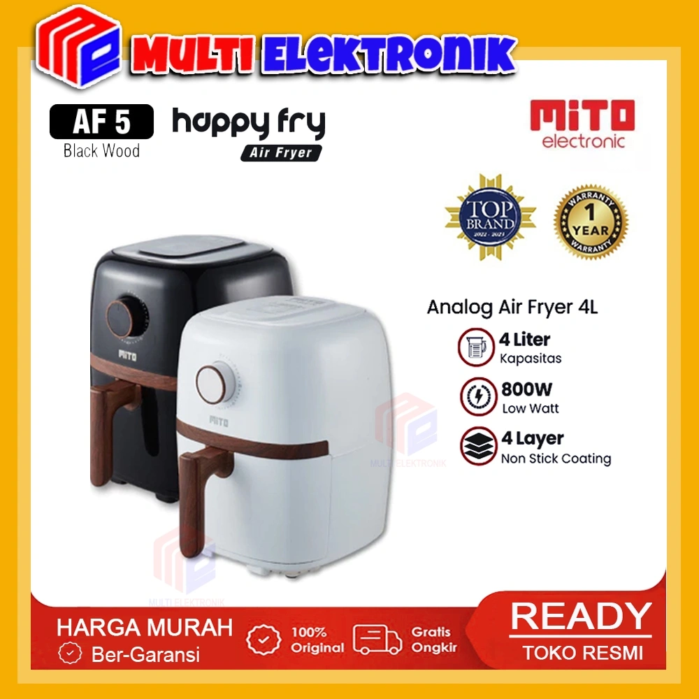 Mito Air Fryer AF5 / AF 5 / AF-5 Happy Fry Mito Wood Series - Menggoreng tanpa Minyak