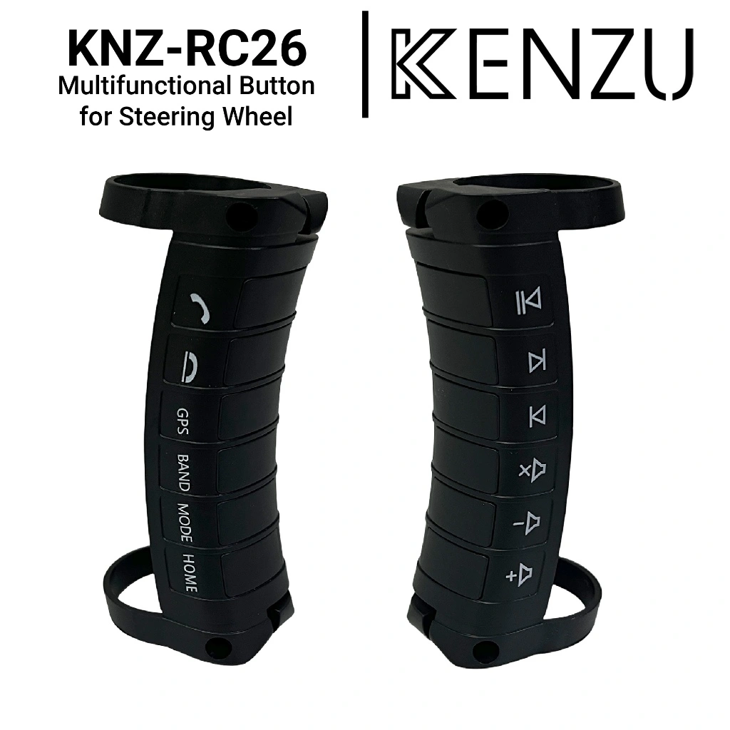 KENZU KNZ-RC26 Tombol Kendali Stir | 12 Tombol Multimedia , 2 Sisi | Universal Dual Car Steering Wheel Control