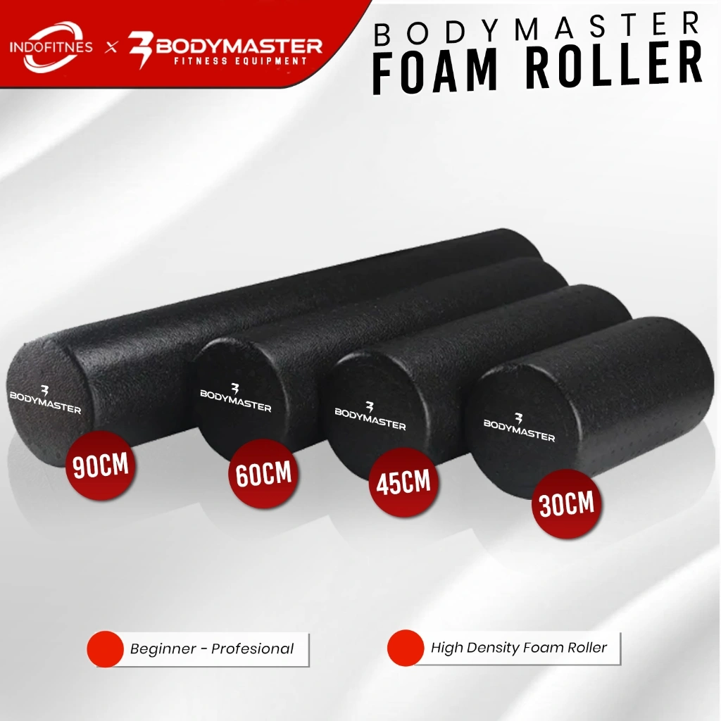 BODYMASTER Foam Roller High Density 30/45/60/90CM, deep tissue nyeri otot punggung pijat muscle massager