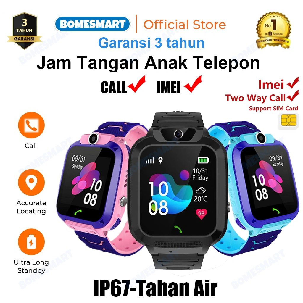 Anti Air Jam tangan anak untuk telepon anak Gps Digital Smartwatch anak Waterproof Kids Smart Watch