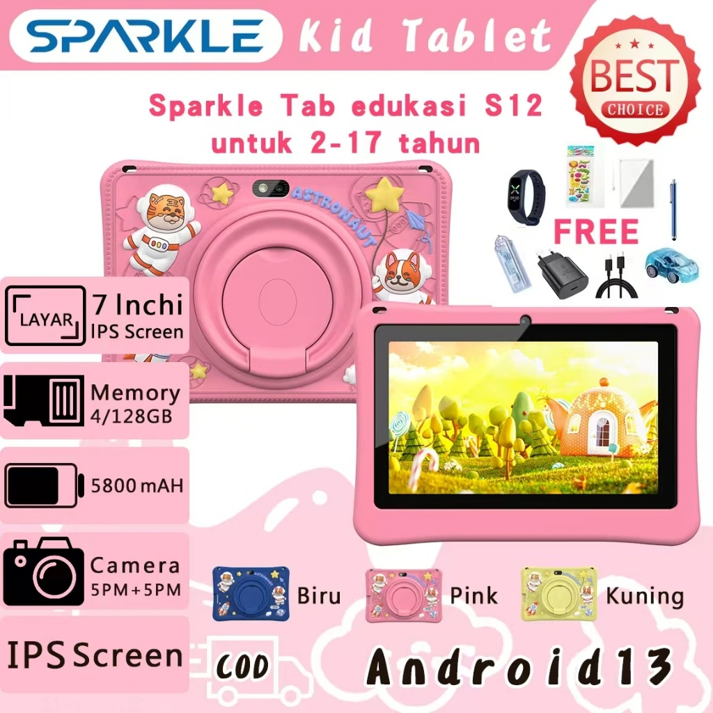 Anatab/Sparkle/Tablet Antiradiasi anak/S12/Tablet Android anak/Tablet Study anak