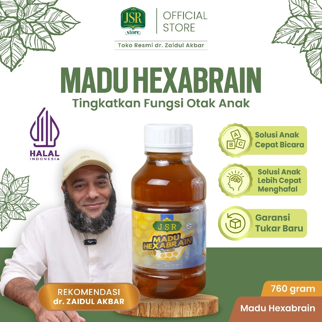JSR MADU HEXABRAIN dr Zaidul Akbar Madu Kecerdasan Otak Anak - Madu Anak 360gr & 760gr