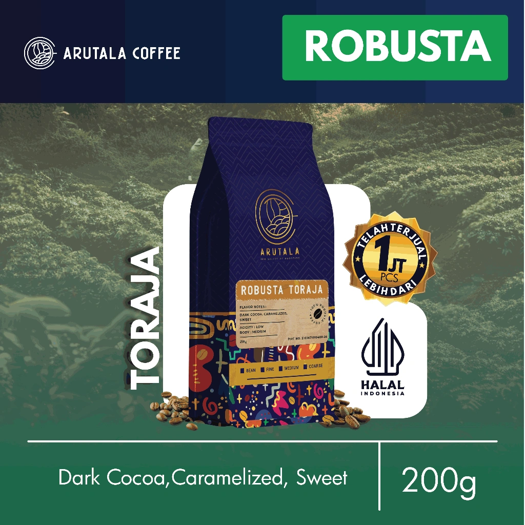 ARUTALA Kopi Toraja Rantebua Robusta Coffee Indonesia 200 gr