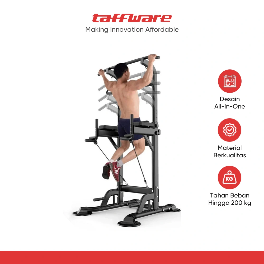 TaffSPORT Fitness Station Pull Up Bar Body Building Rig Home Gym - ZE69