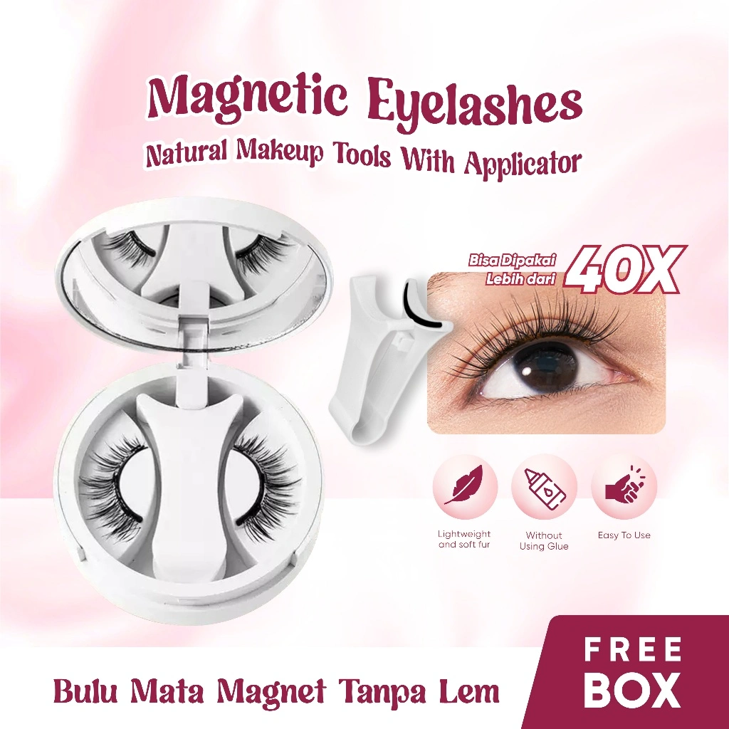 Magnetic Eyelashes Bulu Mata Magnet Tanpa Lem Eyelash Extension Natural Makeup Tools With Applicater