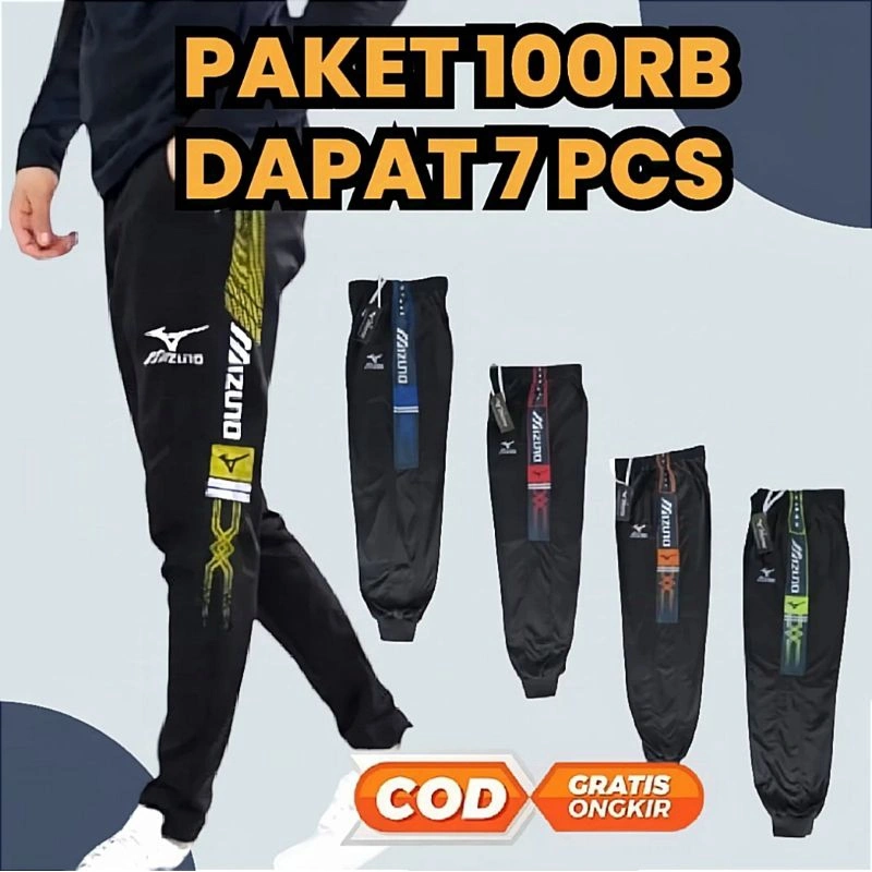 Promo 100 Ribu Dapat 7 Celana Jogger Panjang Dewasa Pria Wanita Cowok Keren Grosir Training Sport Joger Olahraga Joging Trening Terbaru