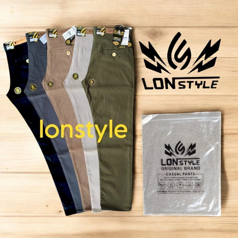 celana panjang pria celana Chino premium celana panjang full aksesoris original LONSTYLE terbaru terbaiki sepanjang masa