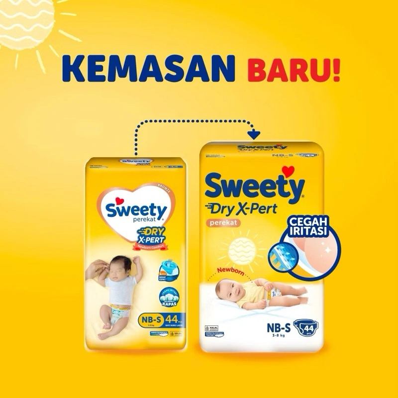 Sweety Bronze Perekat Dry Xpert NBS44/M40 Popok Bayi Baru Lahir