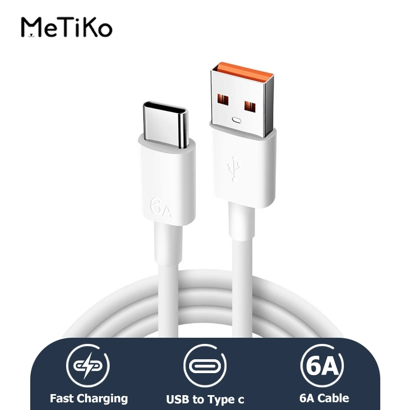 MeTiKo Kabel Data TYPE - C 6A Kabel Fast Charging Mendukung pengisian cepat beberapa perangkat seperti Xiaomi / OPPO / vivo