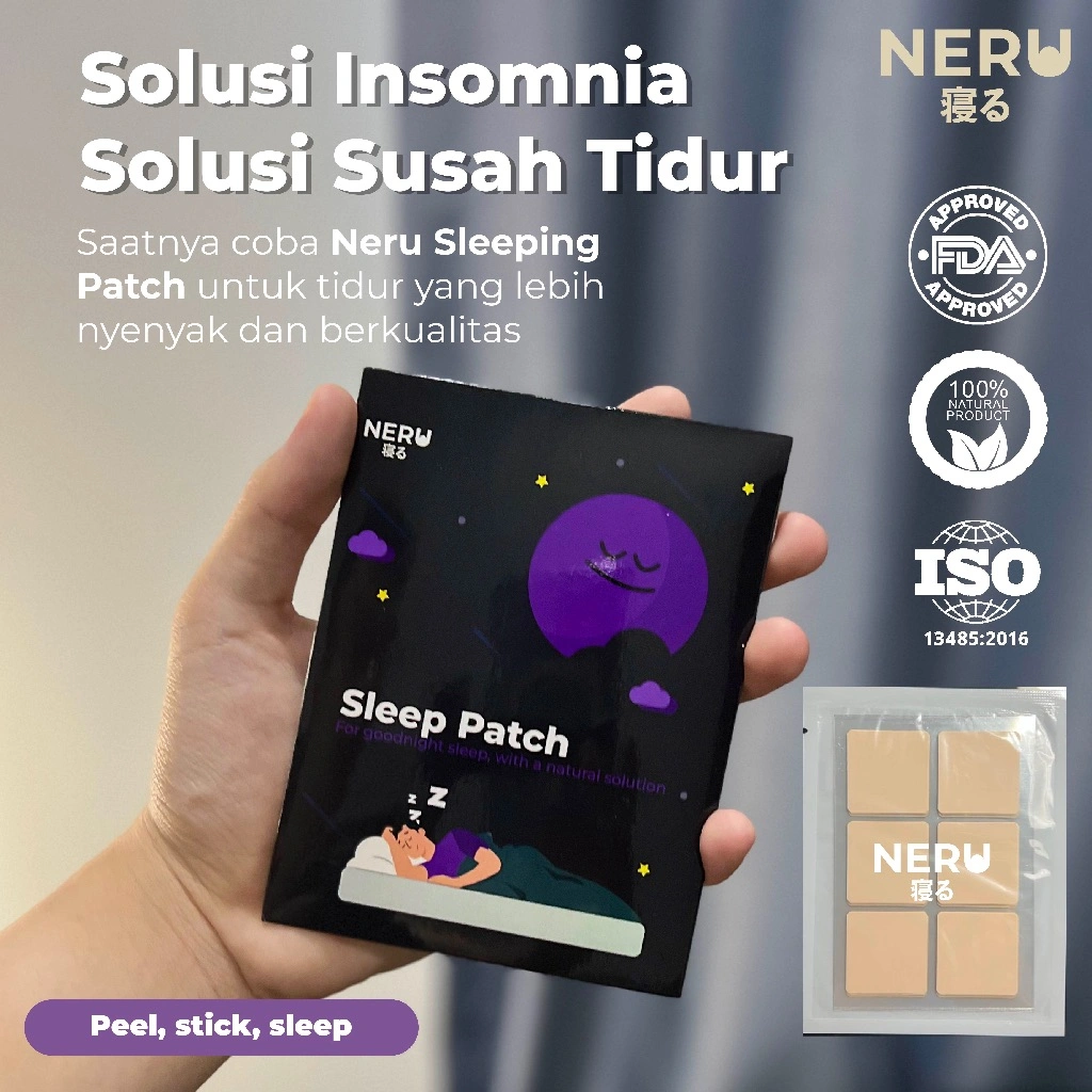 Sleep Patch Neru Sleeping Melatonin Insomnia Bantu Susah Tidur Herbal Alami 30 pcs Koyo Plester