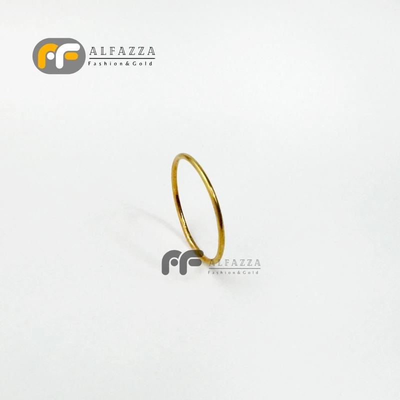 Alfazza Gold - Perhiasan Cincin Emas Asli Polos Minimalis Kadar 300/6K