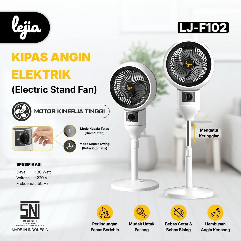 (KM)Kipas Angin Berdiri / Kipas Angin Fan Elektrik Rotation Stand Fan Premium 3 Tingkat Kecepatan