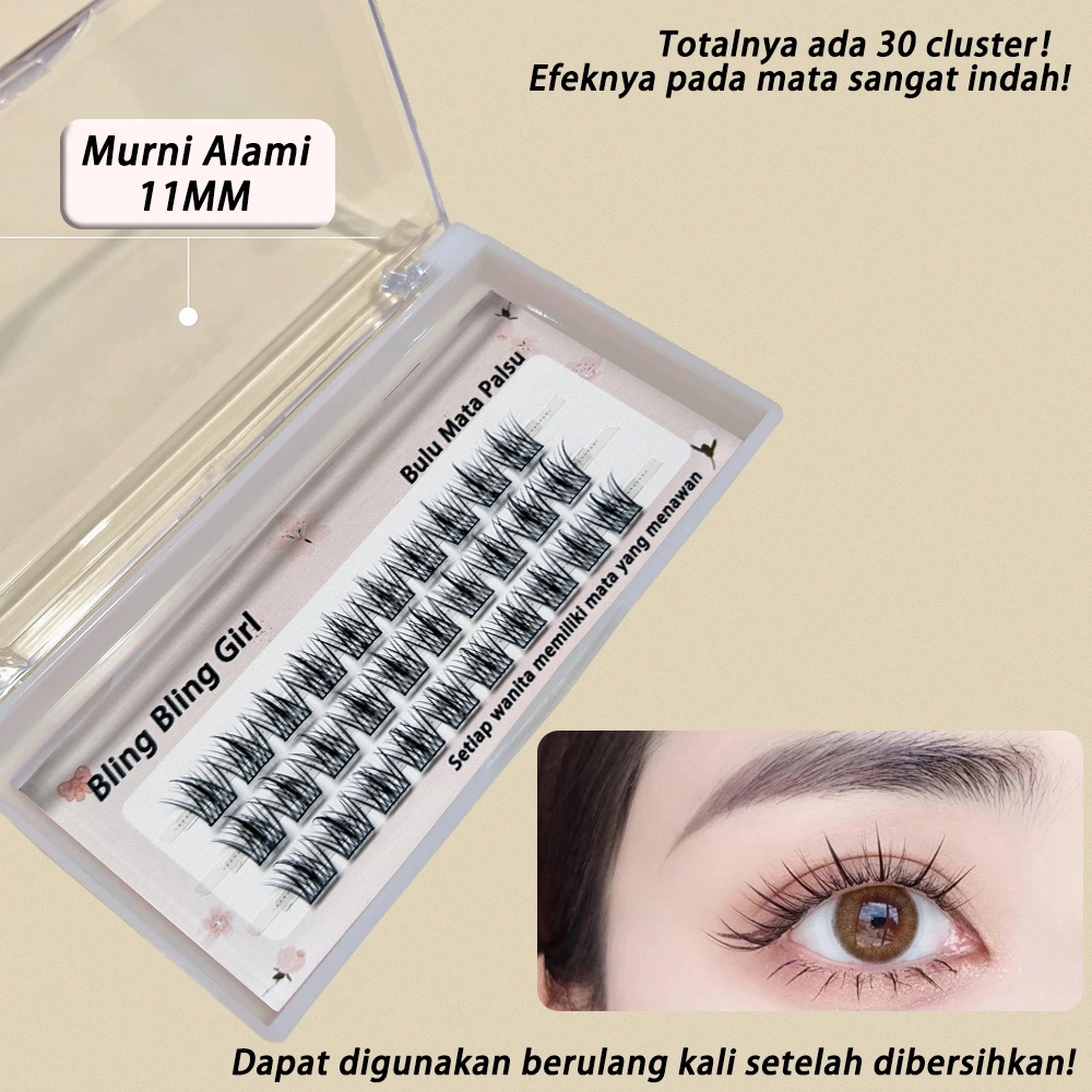 Murni Alami 11mm Bulu mata palsu murni dan alami Riasan Mata Eyelash Extension