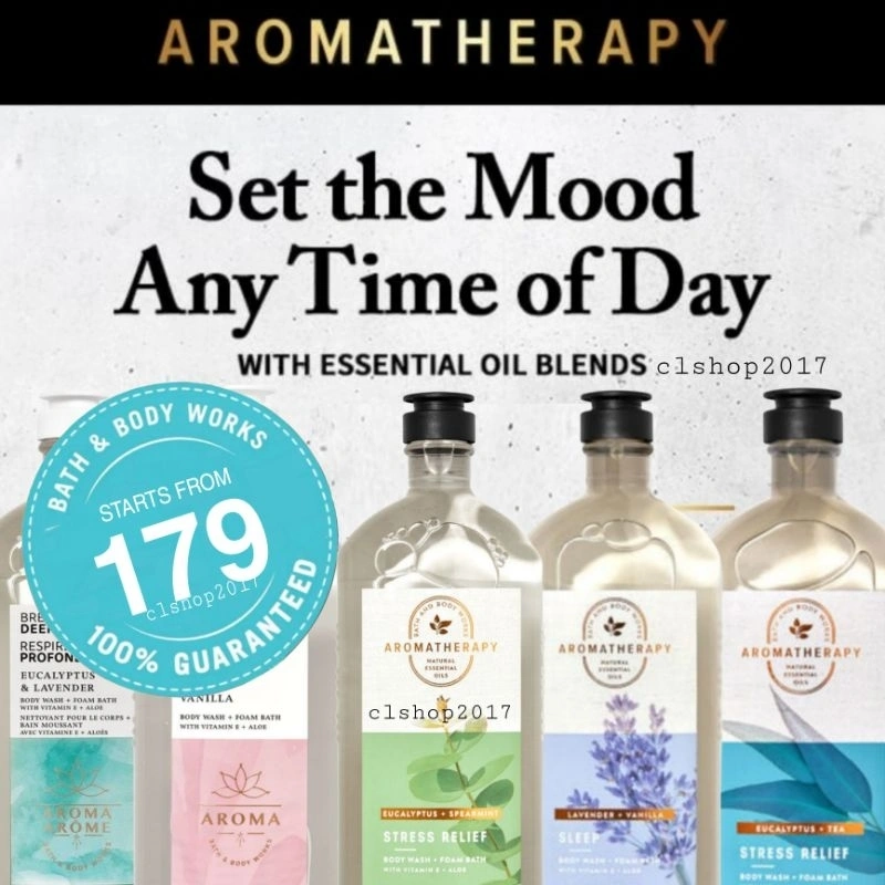 BBW AROMATHERAPY BODY WASH & FOAM BATH SHOWER GEL 295 ml BATH & BODY WORKS LAVENDER VANILLA CHAMOMILE BERGAMOT RESTFUL MOON AWAKENING SUN EARTH FIRE AIR ORANGE SANDALWOOD VANILLA GINGER EUCALYPTUS SPEARMINT TEA ROSE LAVENDER MIX