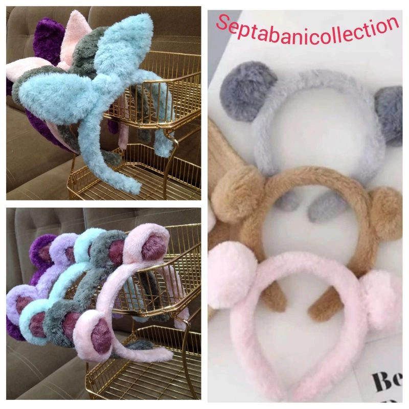 LUSINAN BANDO BULU POMPOM | BANDO BANDANA BULU GAYA KOREA