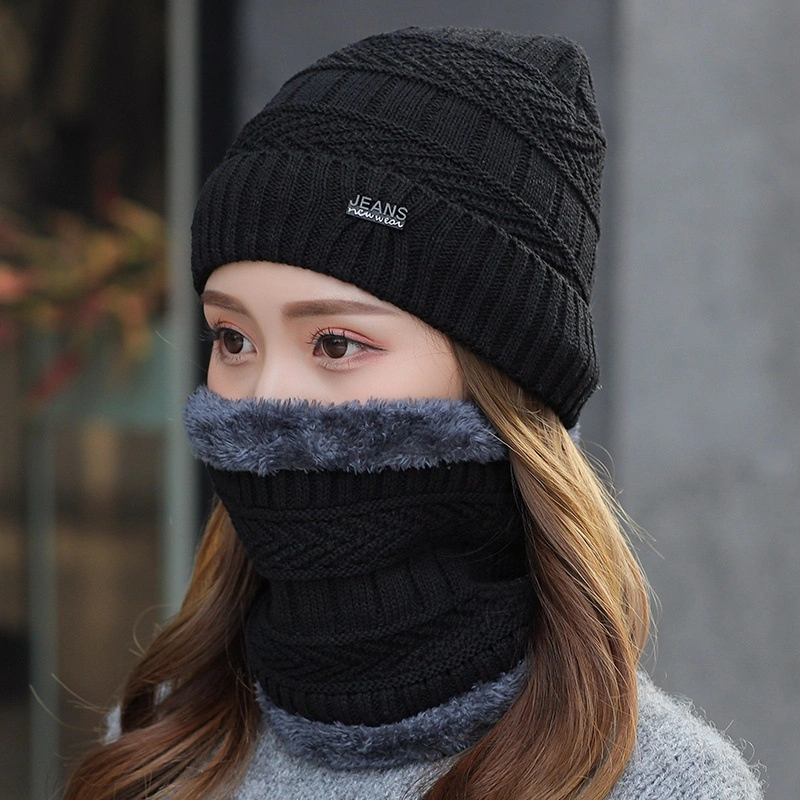 Hat Beanie Topi Winter Musim Dingin Unisex Women Men Include Syal Warmer Penghangat Import Korean Style Cocok Untuk Camping Hiking Rajut Inner Bludru Halus Premium KUPLUK+SYAL