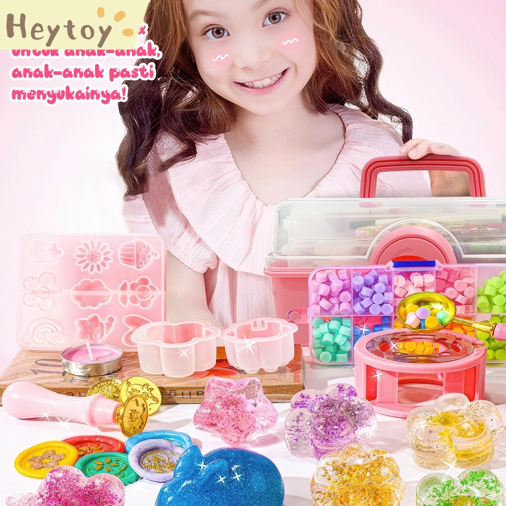 DIY Guka Jelly Wax Fire Paint Sealing Wax Set Mengadon Lilin Jelly DIY Mainan Dekompresi Anak-anak Kerajinan Tangan 3D Segel Segel Amplop