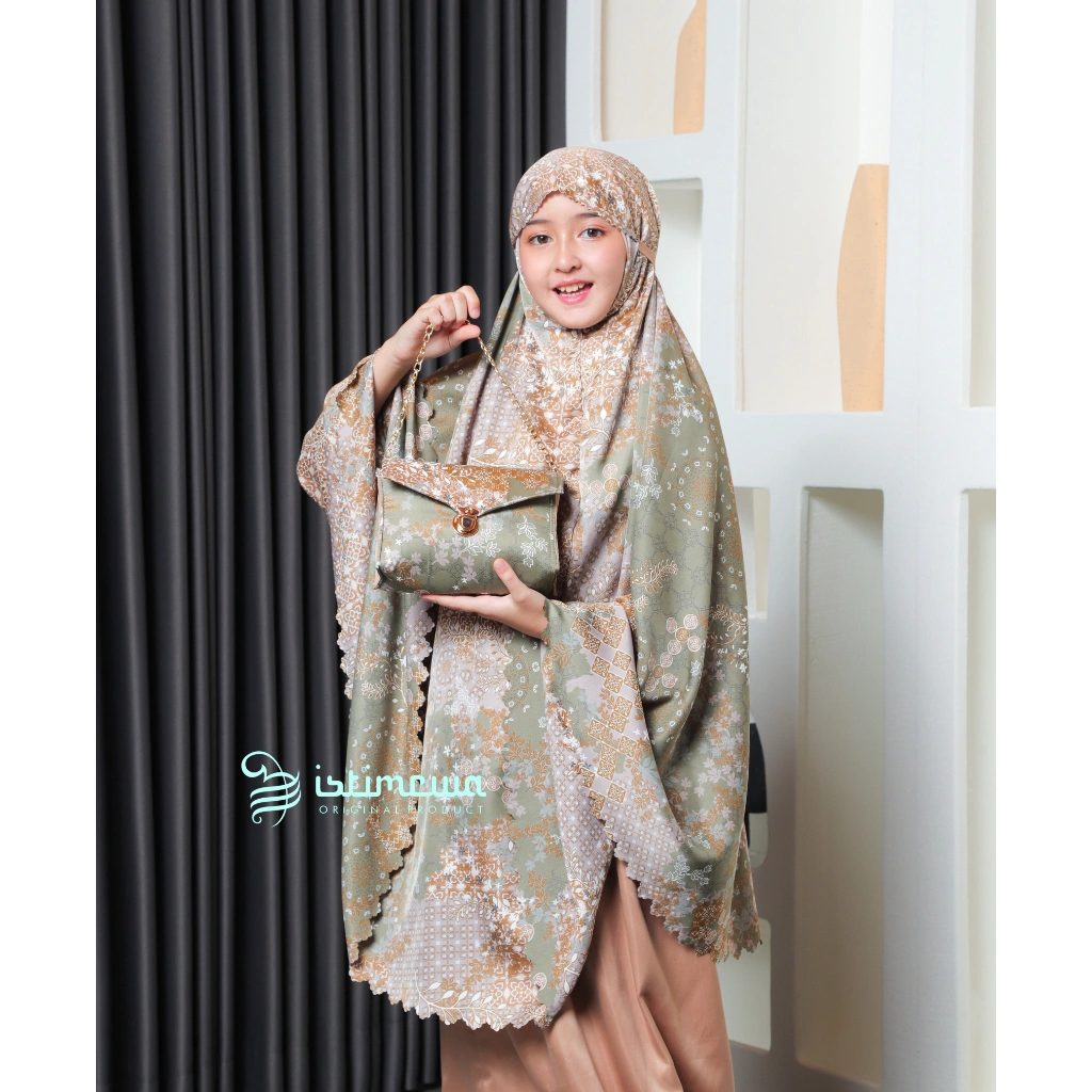 Istimewa - Mukena Anak Tanggung Sutra Silk 2in1 Series Alina (Estimasi Usia 8-14tahun)