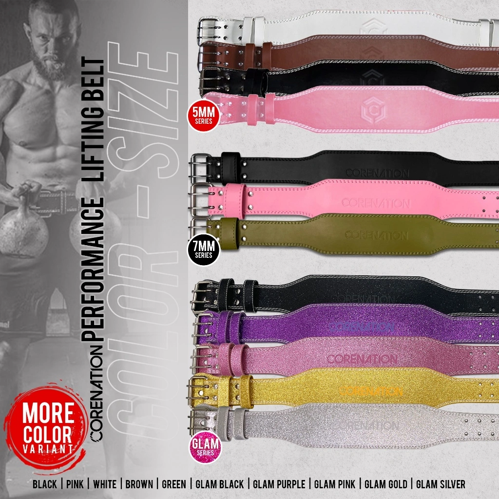 CoreNation Sabuk Fitnes / Sabuk Gym Fitness / Belt Gym / Belt PowerBelt Gym Fitness / Padding Belt gym | Leather Belt 7mm with Padding Sabuk Gym Fitness Belt