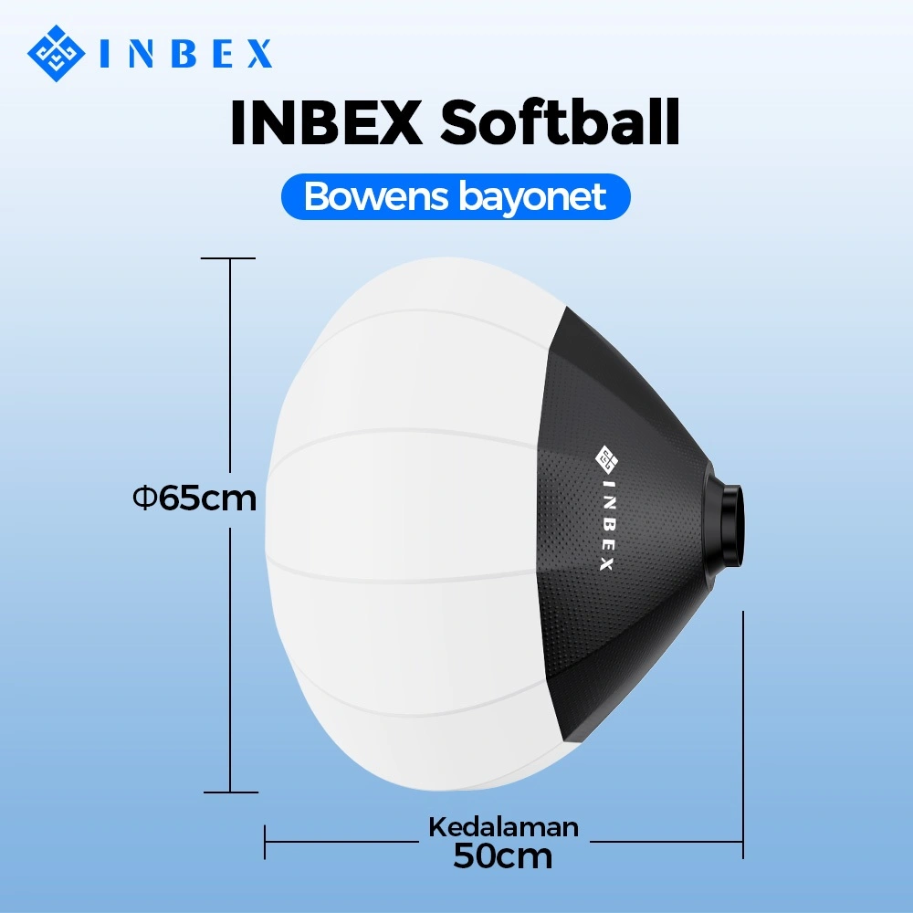 INBEX Softball 65*50CM Professional Softbox Photography Studio Portrait Video/live/pembuatan konten