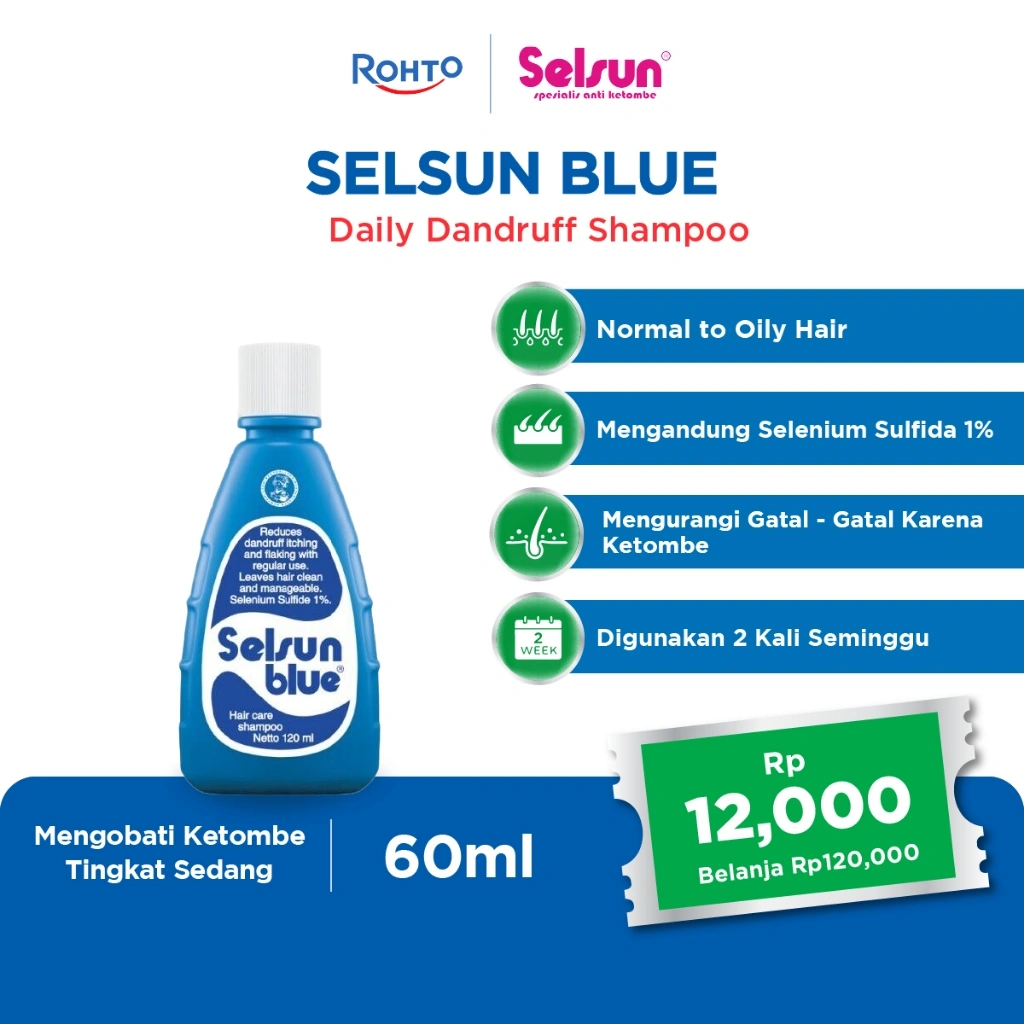 Selsun Blue Hair Care Shampoo - 60ml (Anti-dandruff, relieves itching due to dandruff)