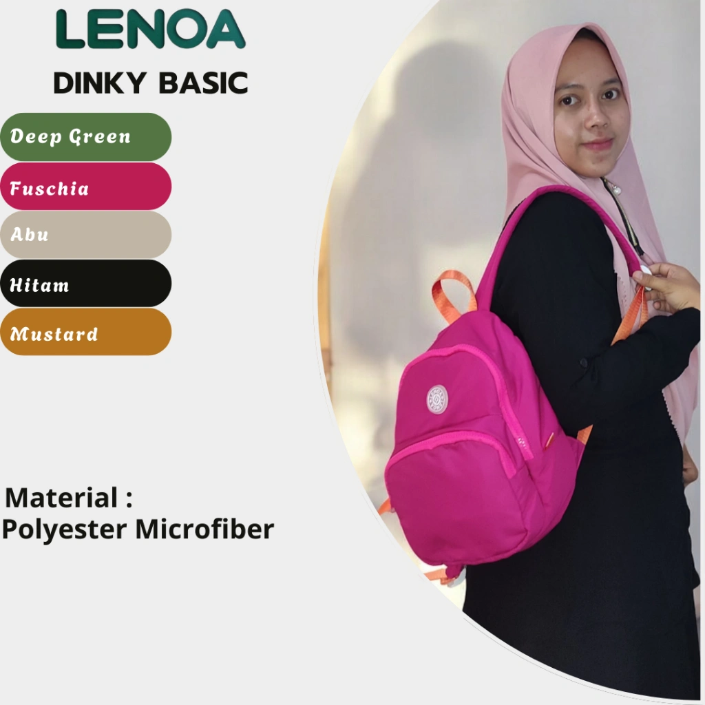 Lenoa Dinky Basic Tas Ransel Mini Backpack Wanita Sekolah MicroFiber