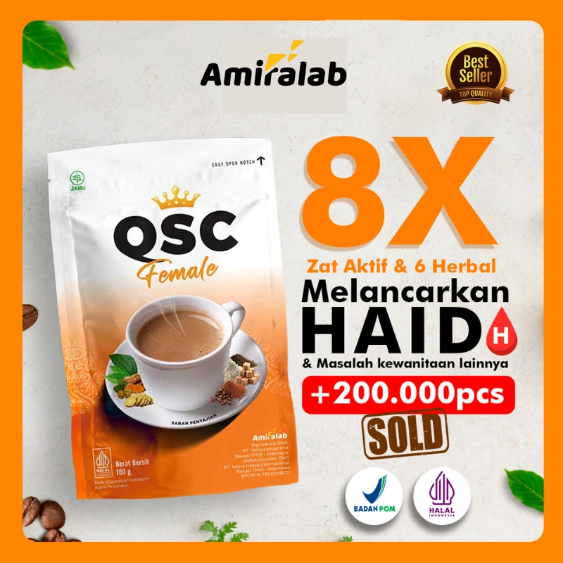 AMIRALAB QSC FEMALE Minuman Kopi Pelancar Menstruasi Wanita Herbal 100 Gr