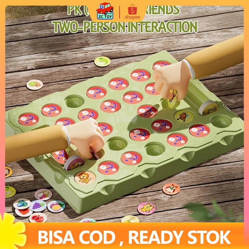 ZCTOY Mainan Anak Pelatihan Fokus Klasik 2-Player Reversi Board Game Fruits Cognitive Animal Cognitive Mainan Edukasi Anak
