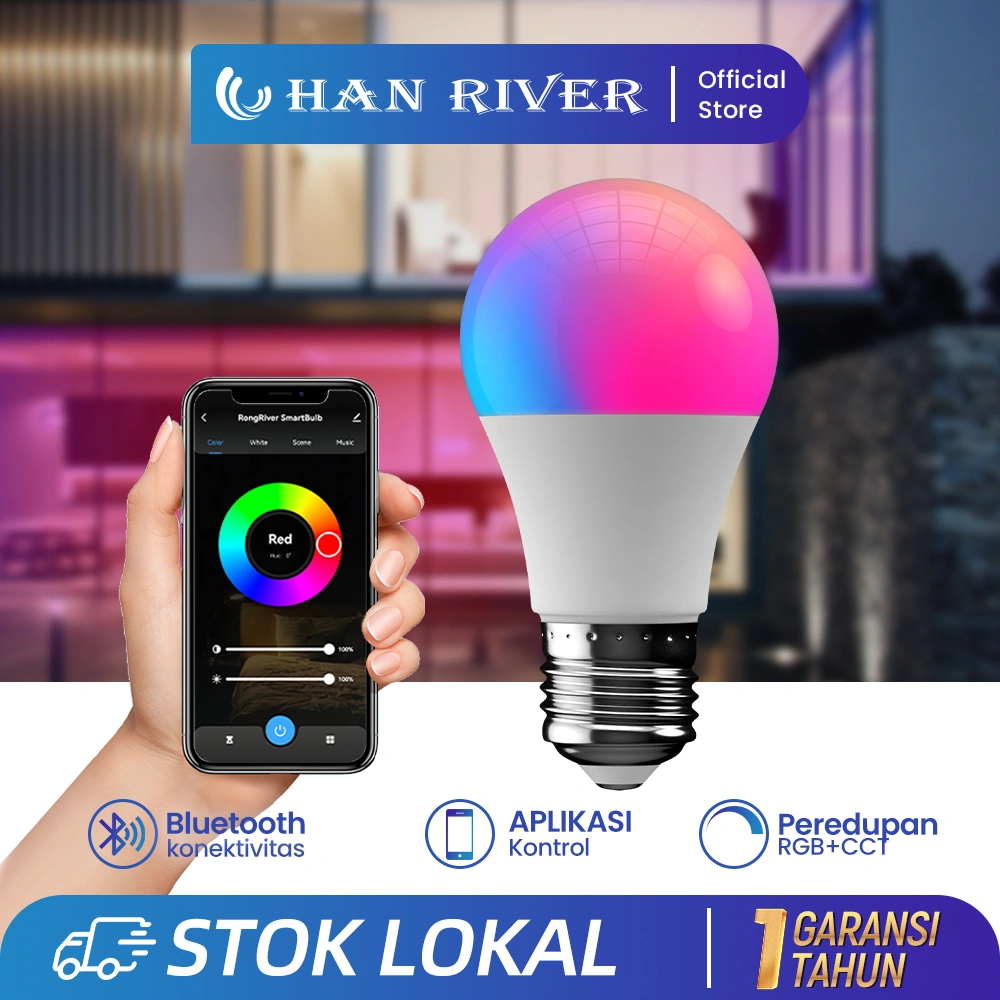 HAN RIVER 10W Lampu Bluetooth Smart Lamp APP Kontrol Bohlam LED