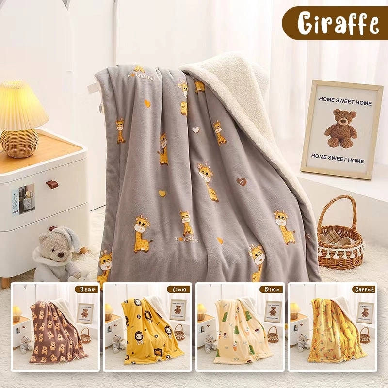 Hydrociety - Selimut Anak Jumbo Poliester Bulu Halus 180x200cm/150X180cm Motif Hewan - MT-5A/25A