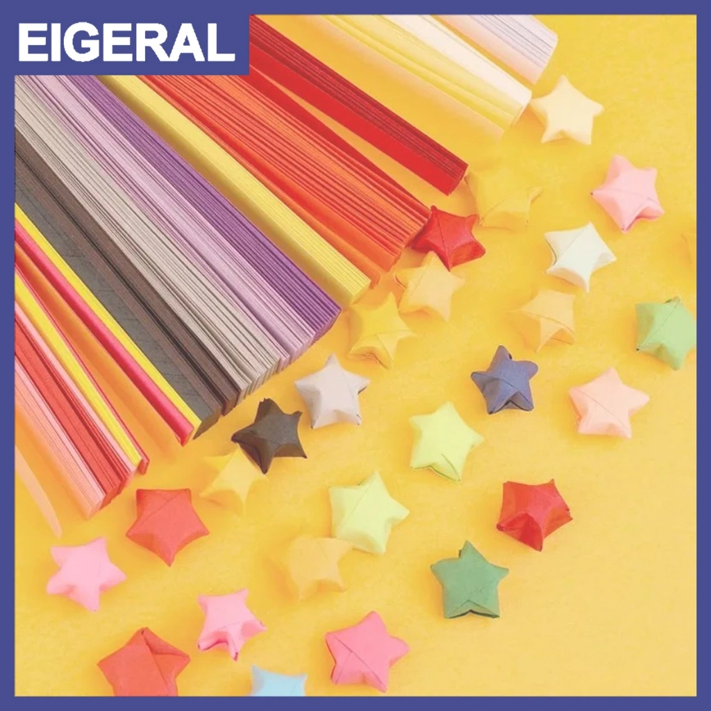 540 Lembar Kertas Origami Strip Quilling Paper Gradient Color Kertas Berwarna Warna Origami Star Paper Motif Bintang