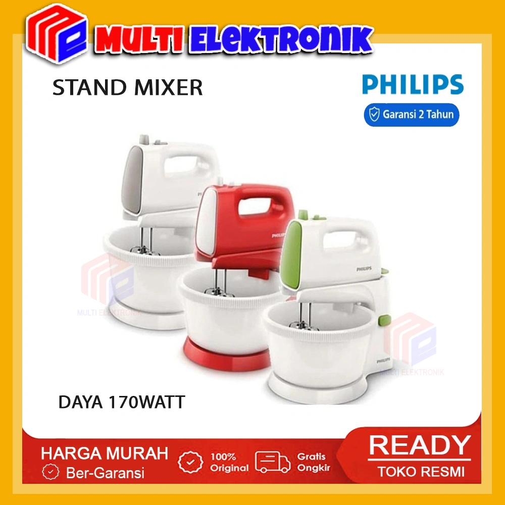 Philips Stand Mixer HR1559 Low Watt 170W Kapasitas 1 Liter