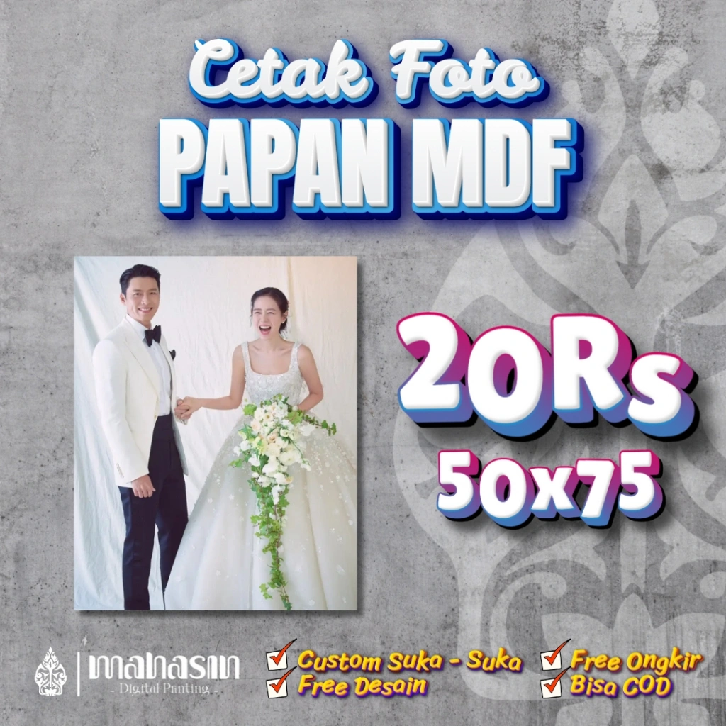 CETAK FOTO MEDIA PAPAN MDF PREMIUM FULL HD 20RS 50x75 FREE EDITING BUY 3 GET 1