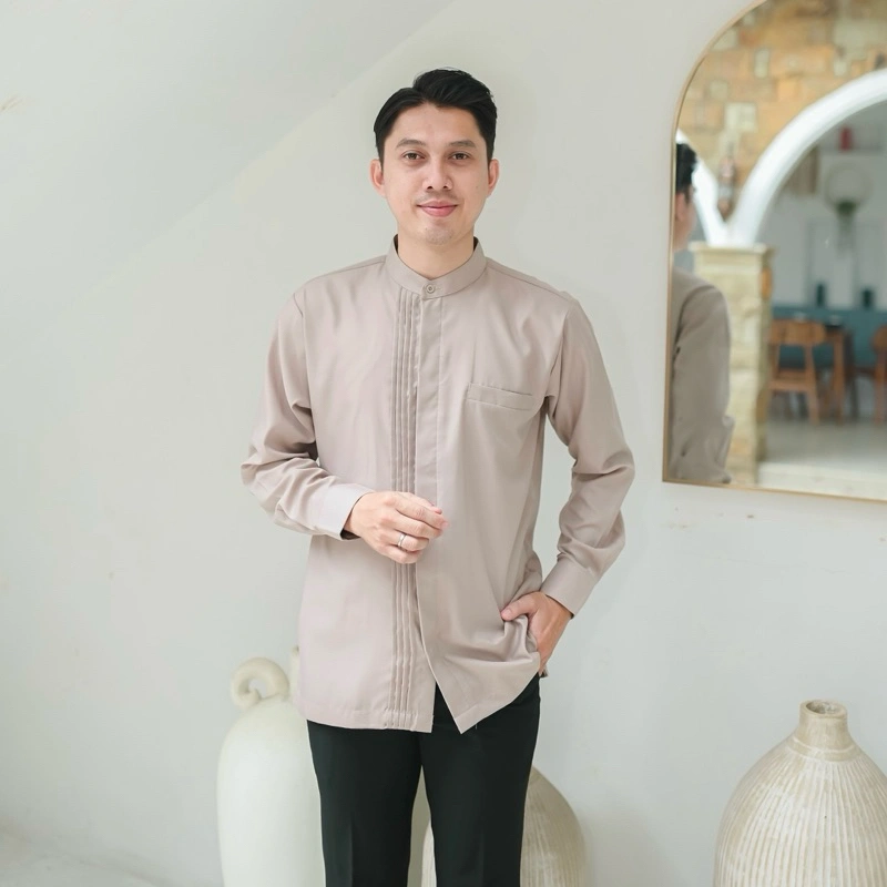 Butikchlaris Izza Baju Koko Pria Dewasa Sarimbit Lebaran Lengan Panjang Terlaris Atasan Kemeja Polos