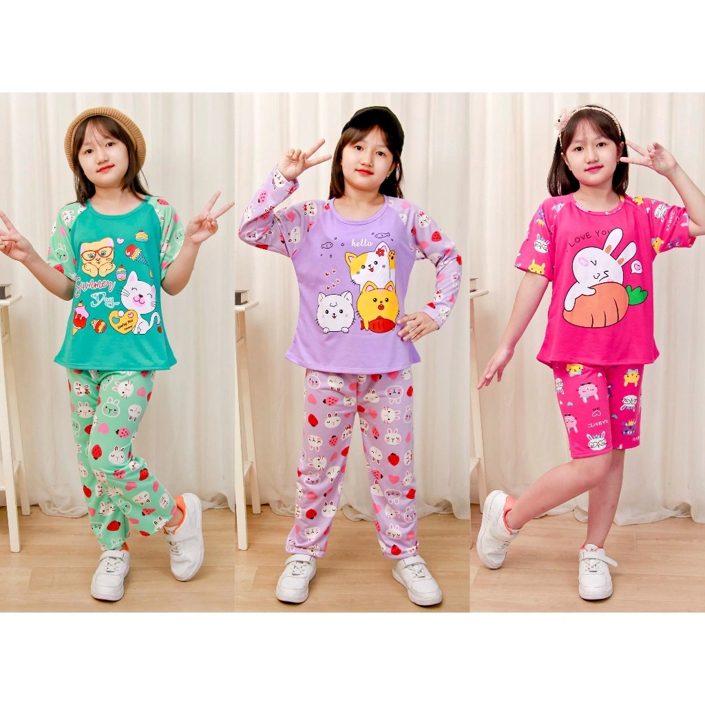 Kiyosaki kids - STELAN PREMIUM ANAK PEREMPUAN USIA 1-8 TAHUN CELANA PANJANG/BAJU TIDUR ANAK/PIYAMA ANAK