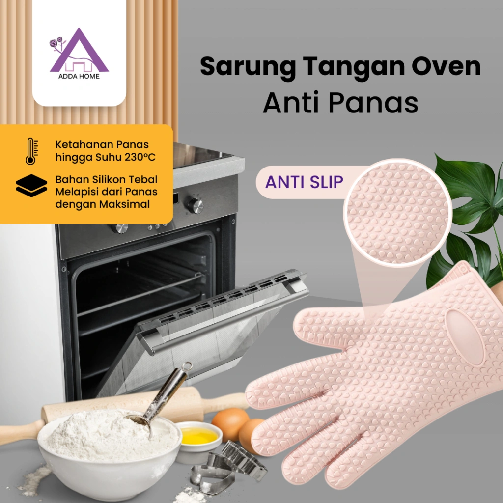 Sarung Tangan Oven Masak Silikon Tahan Panas Hingga 230°C Anti Slip