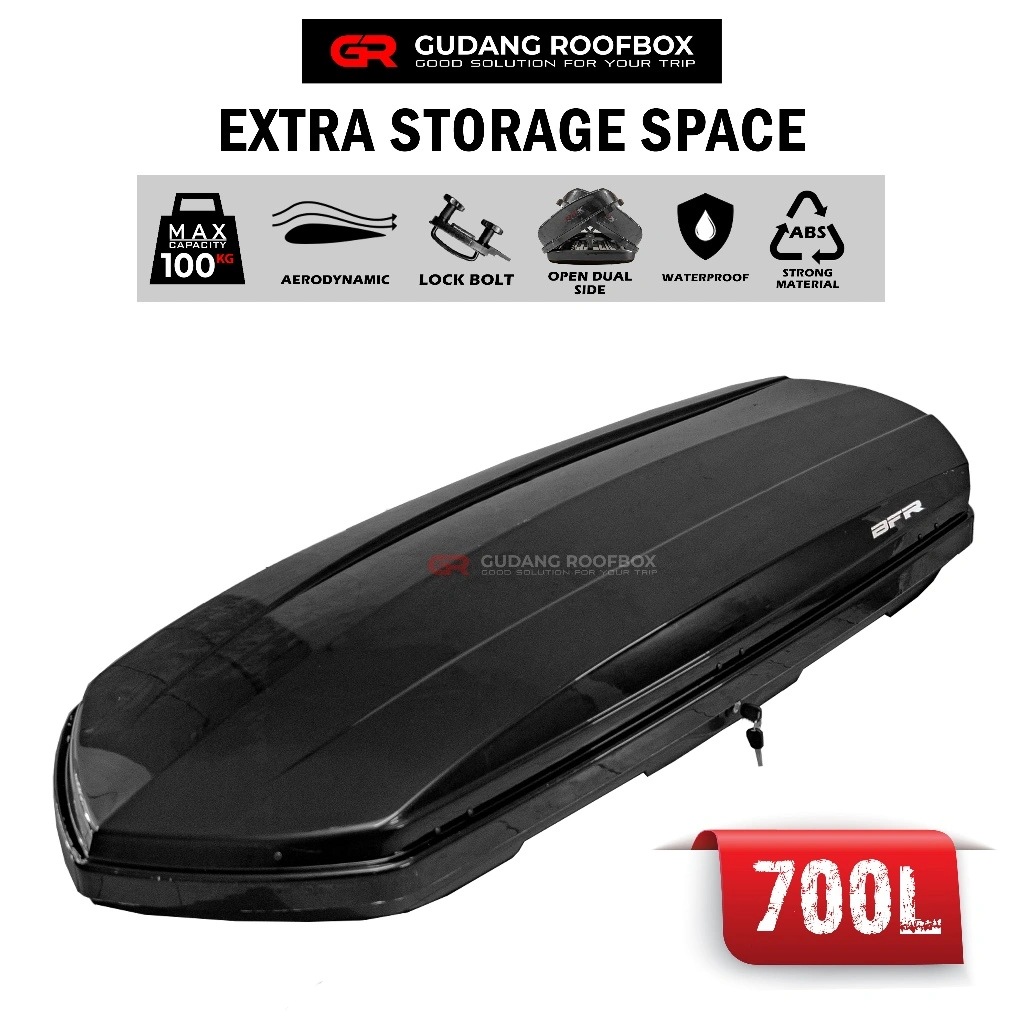 Roof Box Roofbox Bagasi Atas Mobil Glossy Material Abs Original BFR