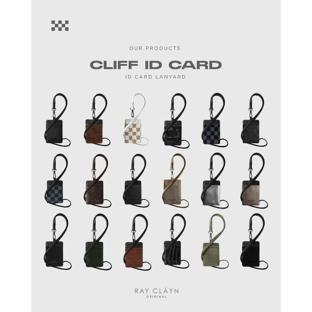 Ray Cláyn - ID Card Lanyard / Name Tag / Lanyard ID Cardholder Kulit / Gantungan Kartu ID