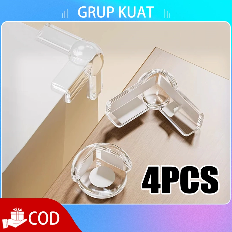 [4pcs] Pelindung Siku Meja Silikon Bantalan Pengaman Bayi Set Pelindung Sudut Meja Kaca Table Corner