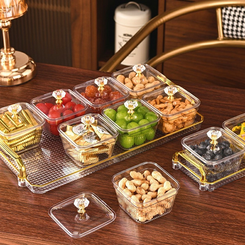 COD Snack Tray Snack Bowl Tempat Saji Snack Cemilan Kotak Makanan Toples Lebaran Set Nampan Toples Natal /komey