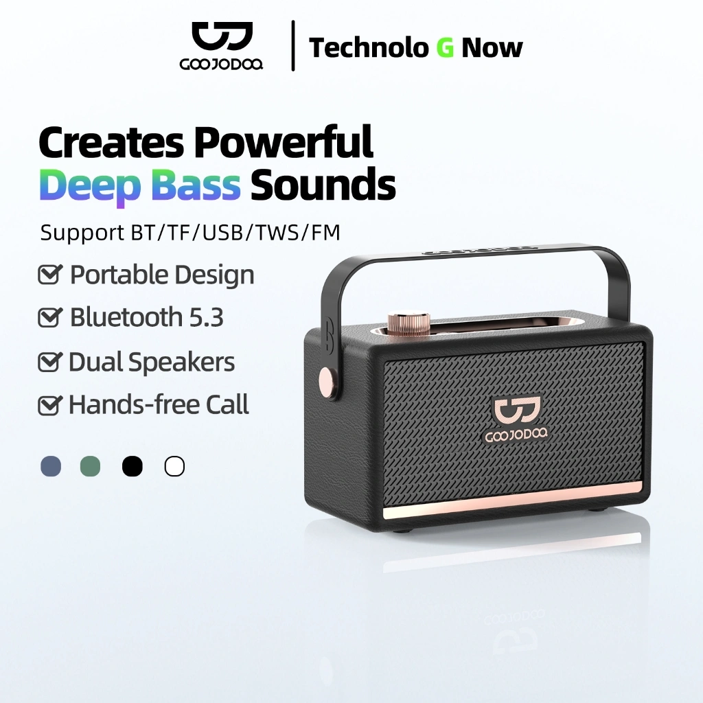 GOOJODOQ Marshall style Bluetooth speaker 5.3 BT  Deep Bass Sounds Support Hands free Calls Enhanced