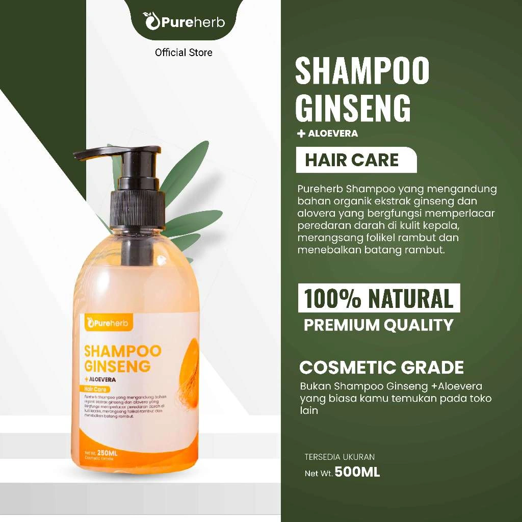 Shampo Ginseng + Aloevera non SLS 250/500 ml by Pureherb