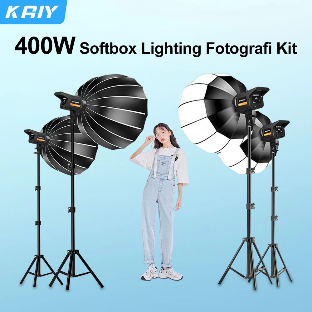 KAIY 300W LED/COB Lampu Studio Softbox Lighting Kontent Live streaming Foto Photography 3200k-5800K+2.8M Tripod