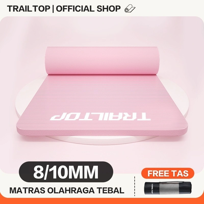 Trailtop Yoga Mat NBR Tebal 8/10MM Matras Yoga Premium Anti Slip 2 Sisi Alat Olahraga Di Rumah