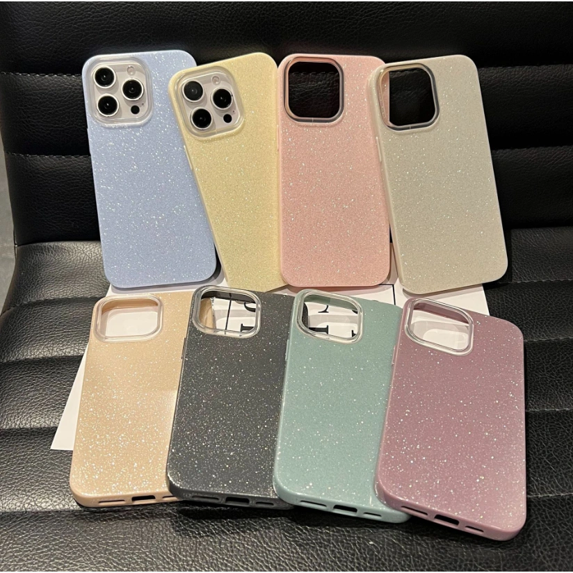 i.Case_Store Glitter Stardust Case untuk iPhone13 Xr Xs Max X/Xs 11 12 14 15 16 Pro Max 14 Plus